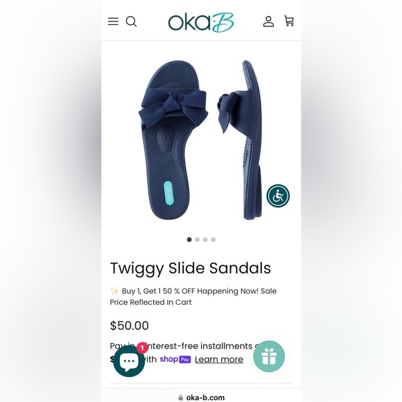 OKA B Twiggy Slides - ML (Black) - Picture 8 of 8